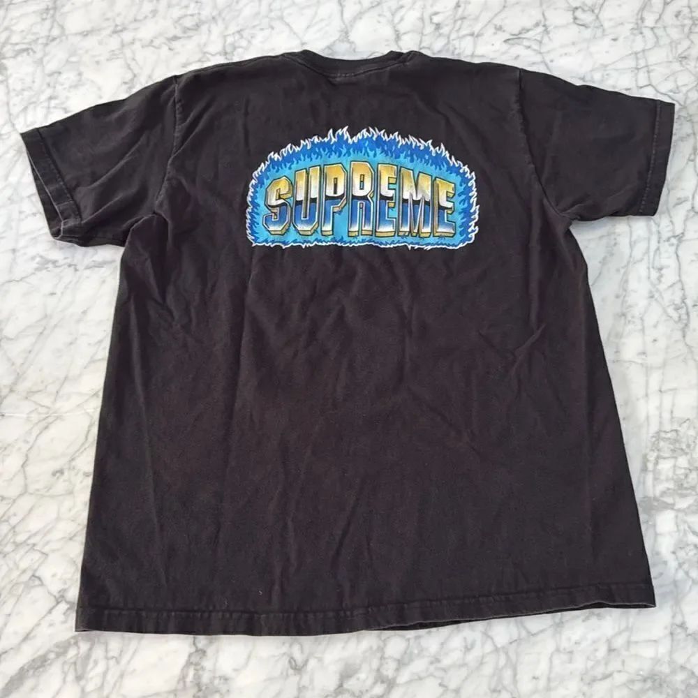 Supreme Chrome Tee T-Shirt Logo Sz M Short Sleeve USA
